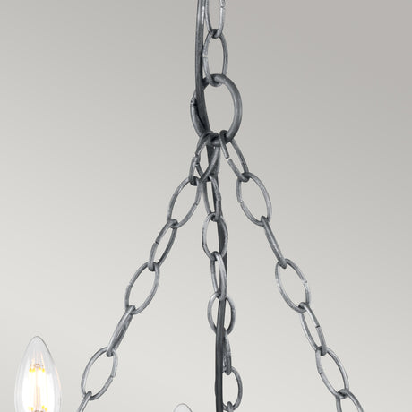 Elstead Lighting Chandelier from the Saxon range. Saxon 5 Light Chandelier Product Code = SAX5-BLK-SIL