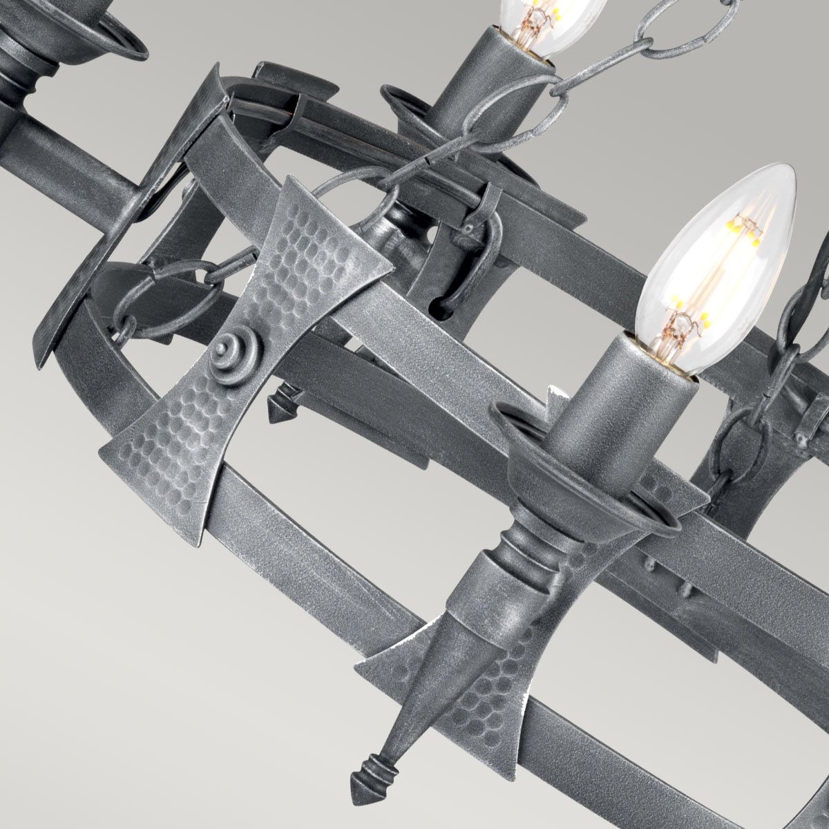 Elstead Lighting Chandelier from the Saxon range. Saxon 5 Light Chandelier – SKU SAX5-BLK-SIL