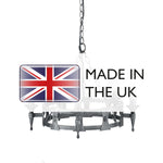 Elstead Lighting Chandelier from the Saxon range. Saxon 5 Light Chandelier – SKU SAX5-BLK-SIL