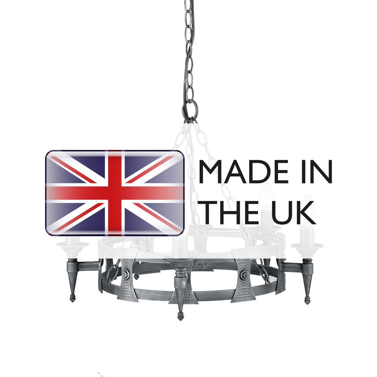 Elstead Lighting Chandelier from the Saxon range. Saxon 5 Light Chandelier – SKU SAX5-BLK-SIL
