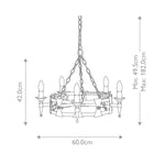 Elstead Lighting Chandelier from the Saxon range. Saxon 5 Light Chandelier – SKU SAX5-BLK-SIL