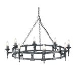 Elstead Lighting Chandelier from the Saxon range. Saxon 8 Light Chandelier Product Code = SAX8-BLK-SIL