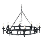 Elstead Lighting Chandelier from the Saxon range. Saxon 8 Light Chandelier Product Code = SAX8-BLK