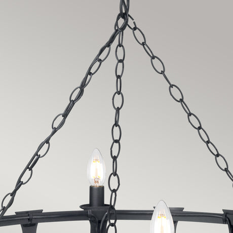Elstead Lighting Chandelier from the Saxon range. Saxon 8 Light Chandelier Product Code = SAX8-BLK