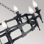 Elstead Lighting Chandelier from the Saxon range. Saxon 8 Light Chandelier Product Code = SAX8-BLK