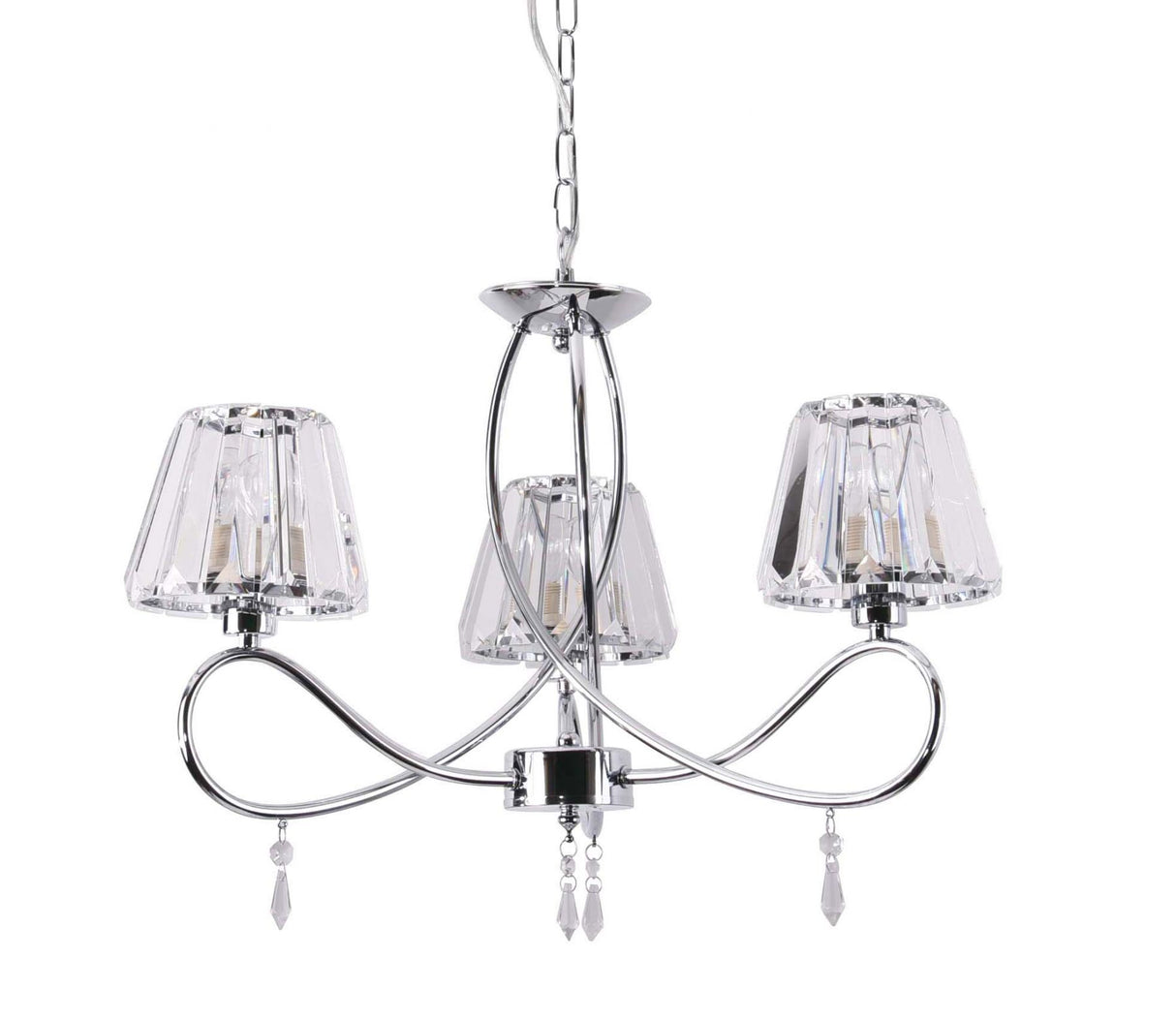 Magnalux Senza 3 Light Polished Chrome with Crystal Shades Part Number - SEN03CH