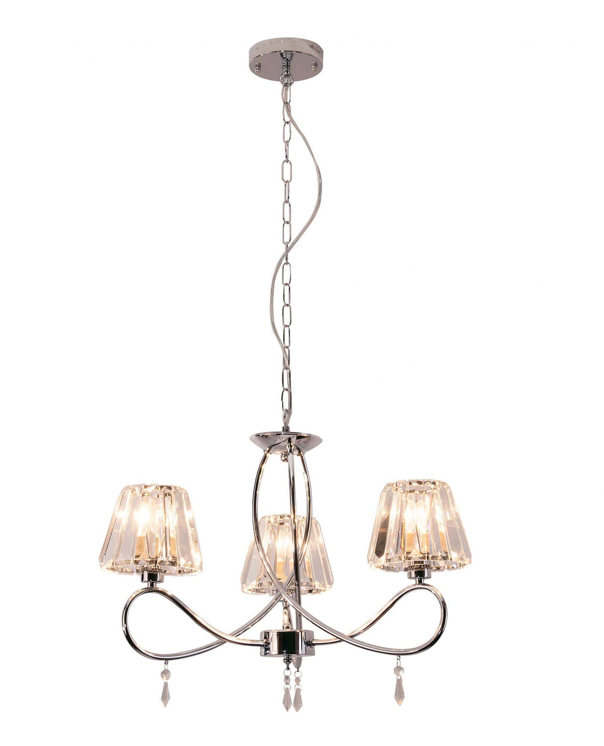 Magnalux Senza 3 Light Polished Chrome with Crystal Shades Part Number - SEN03CH