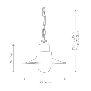 Elstead Lighting Outdoor Hanging from the Sheldon range. Sheldon 1 Light Chain Lantern - Antique Nickel Product Code = SHELDON-CH-AN