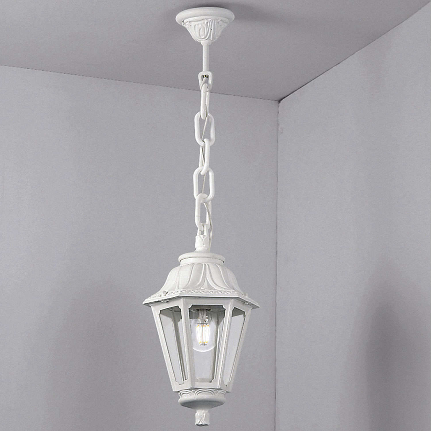 Magnalux Sichem/Anna Black Clear E27 Chain Lantern Part Number - SICHEM/ANNA