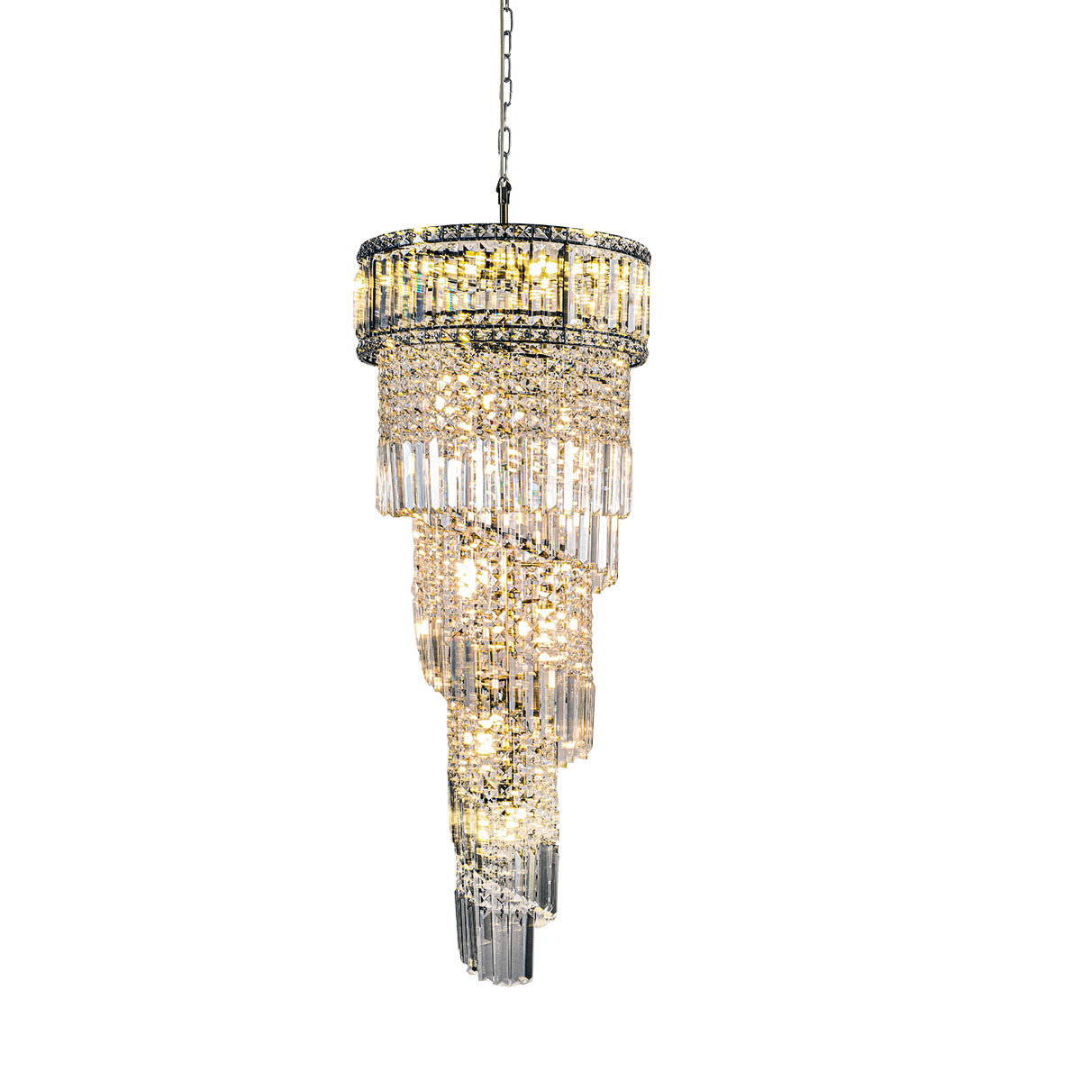 Magnalux ISLA 13 Light Antique Brass with Crystal Pendant Part Number - ISL13AB