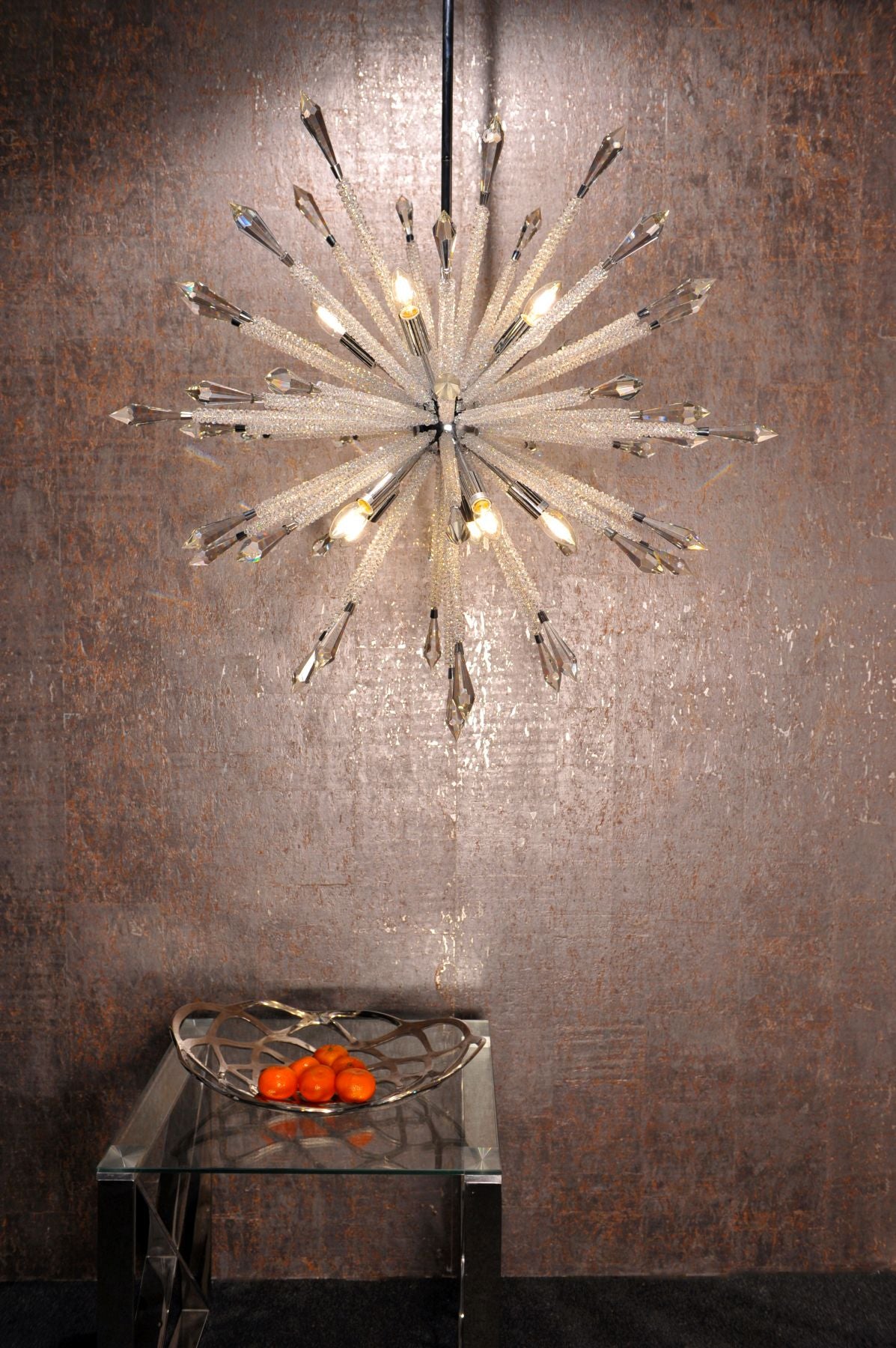 Magnalux Solaris 10 Light Large Crystal Starburst Pendant Part Number - SOL10CH