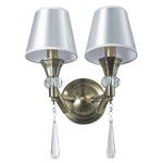 Magnalux Sophia 2 Light Crystal Wall Light Antique Brass Part Number - SOP02AB