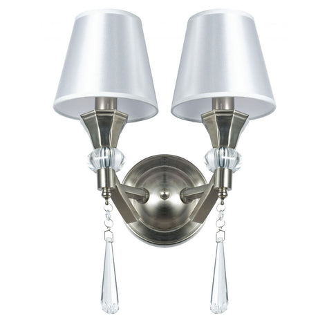 Magnalux Sophia 2 Light Crystal Wall Light Satin Chrome Part Number - SOP02SC