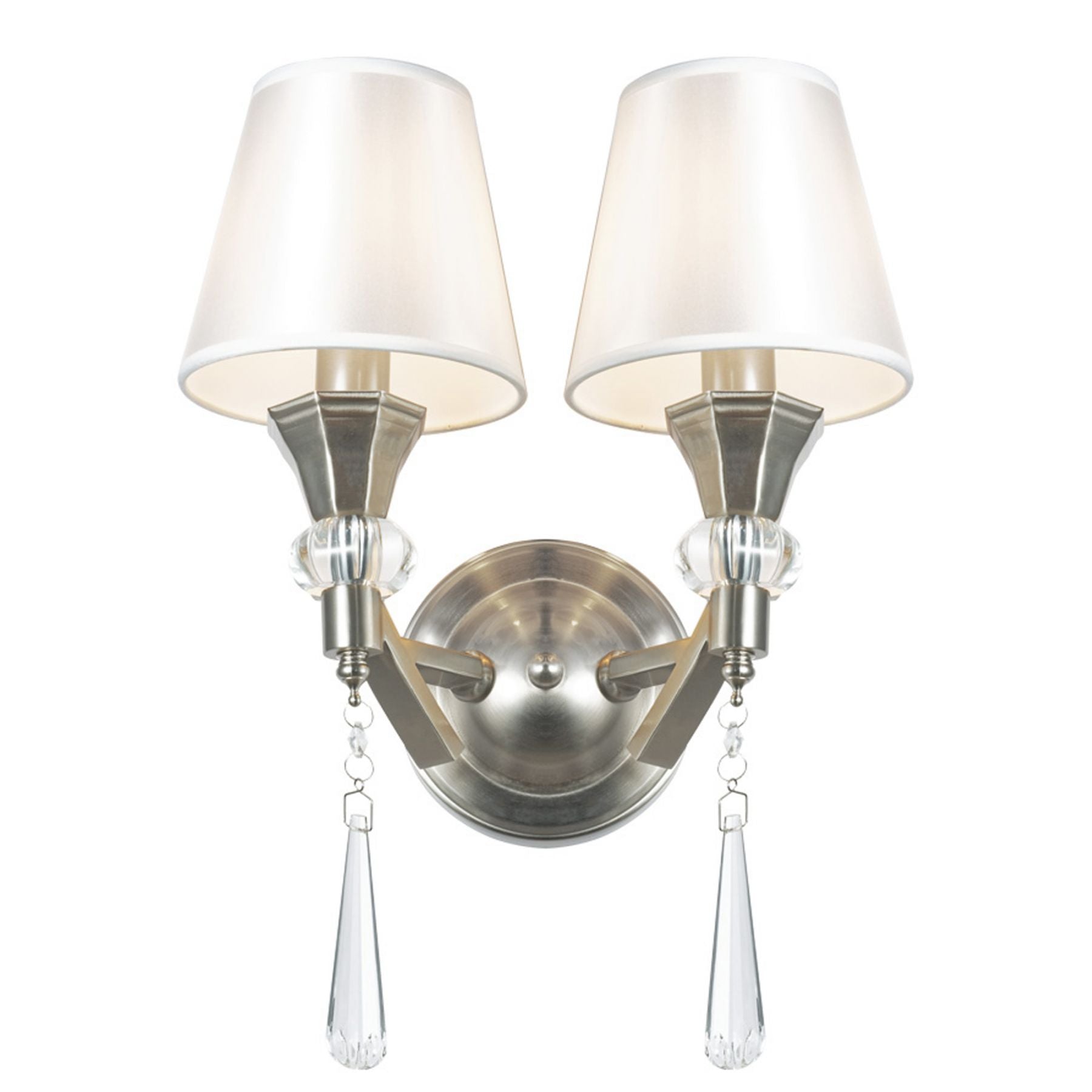 Magnalux Sophia 2 Light Crystal Wall Light Satin Chrome Part Number - SOP02SC