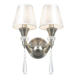 Magnalux Sophia 2 Light Crystal Wall Light Satin Chrome Part Number - SOP02SC