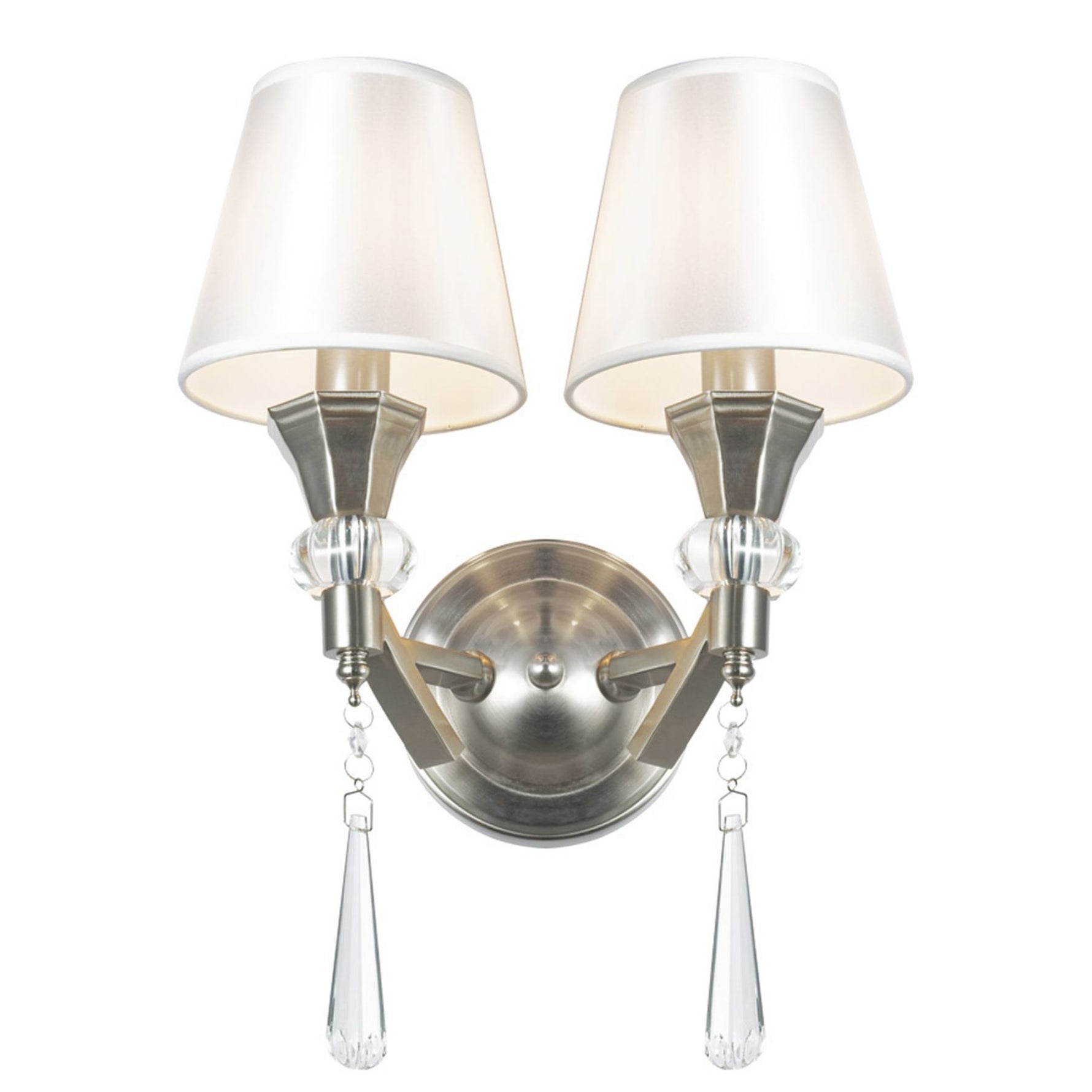Magnalux Sophia 2 Light Crystal Wall Light Satin Chrome Part Number - SOP02SC