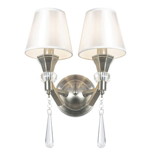 Magnalux Sophia 2 Light Crystal Wall Light Satin Chrome Part Number - SOP02SC