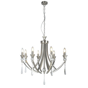 Magnalux Sophia 8 Light Crystal Ceiling Light Satin Chrome Part Number - SOP08SC