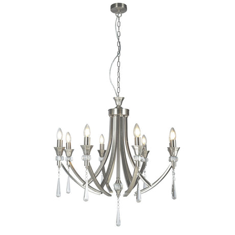 Magnalux Sophia 8 Light Crystal Ceiling Light Satin Chrome Part Number - SOP08SC