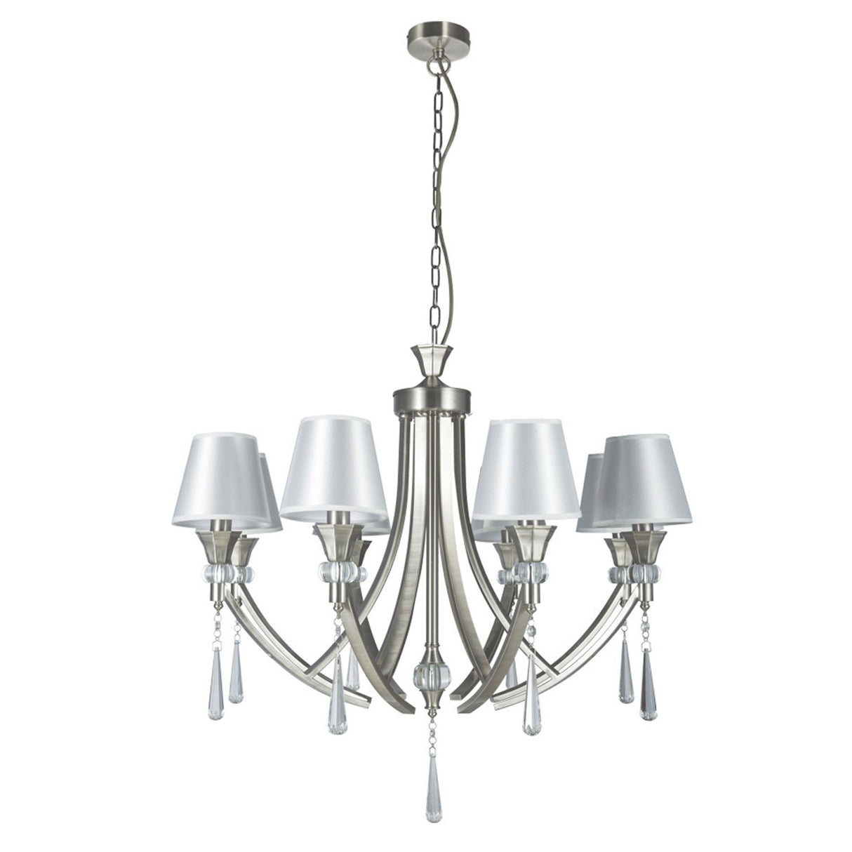 Magnalux Sophia 8 Light Crystal Ceiling Light Satin Chrome Part Number - SOP08SC