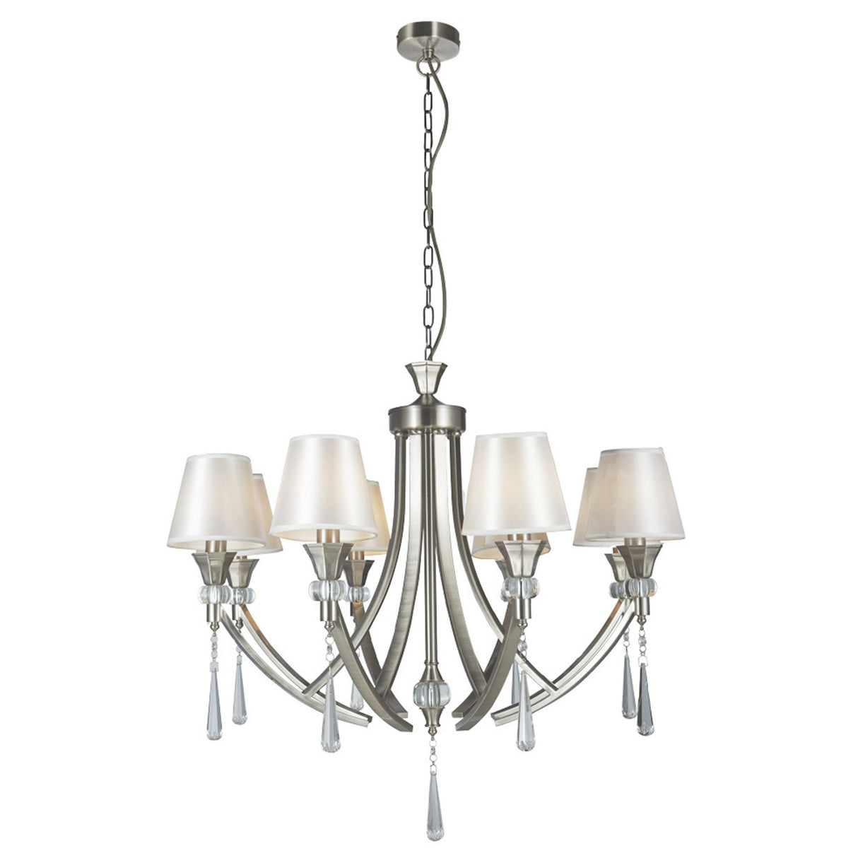 Magnalux Sophia 8 Light Crystal Ceiling Light Satin Chrome Part Number - SOP08SC