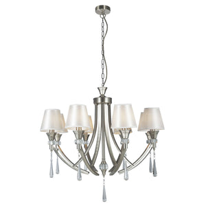 Magnalux Sophia 8 Light Crystal Ceiling Light Satin Chrome Part Number - SOP08SC