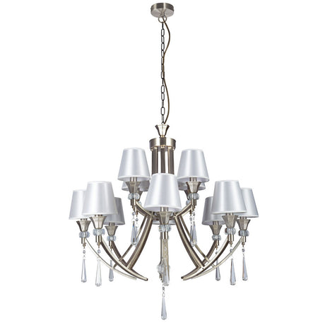Magnalux Sophia 12 Light Crystal Ceiling Light Satin Chrome Part Number - SOP12SC