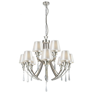 Magnalux Sophia 12 Light Crystal Ceiling Light Satin Chrome Part Number - SOP12SC