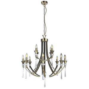 Magnalux Sophia 12 Light Crystal Ceiling Light Antique Brass Part Number - SOP12AB
