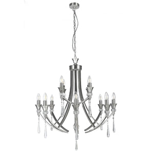 Magnalux Sophia 12 Light Crystal Ceiling Light Satin Chrome Part Number - SOP12SC