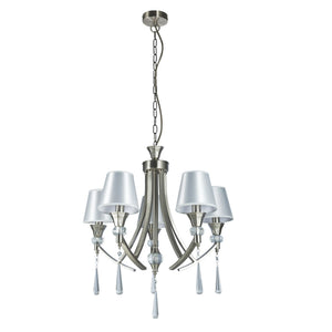 Magnalux Sophia 5 Light Crystal Ceiling Light Satin Chrome Part Number - SOP05SC