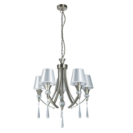Magnalux Sophia 5 Light Crystal Ceiling Light Satin Chrome Part Number - SOP05SC