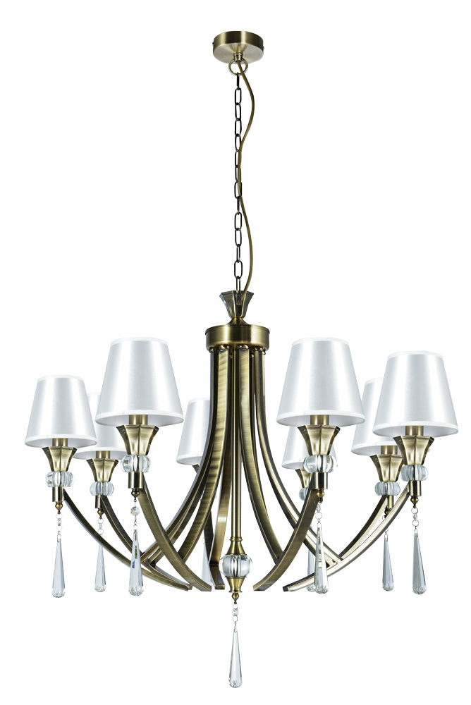 Magnalux Sophia 8 Light Crystal Ceiling Light Antique Brass Part Number - SOP08AB