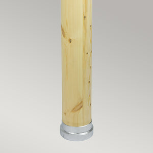 Norlys Stockholm Large Bollard Natural Wood & Galvanised ST-BOLNW-L-E27-G