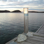 Norlys Stockholm Large Bollard Natural Wood & Galvanised ST-BOLNW-L-E27-G