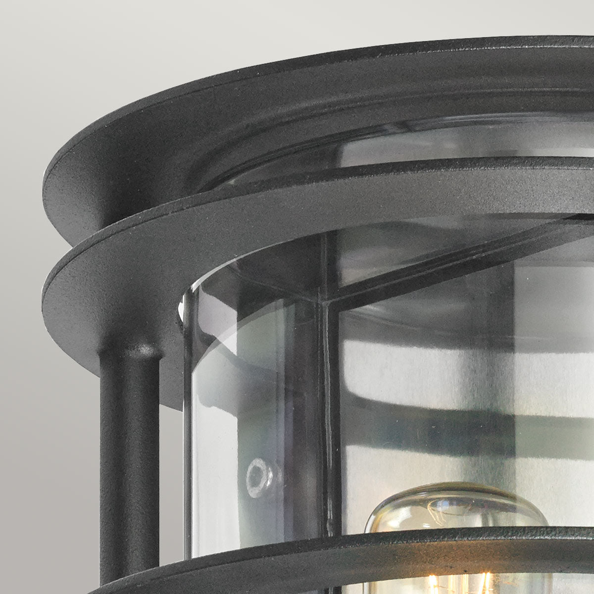 Norlys Stockholm 1 Light Flush Light - Black With Clear Glass ST-FLU-E27-BLK-C