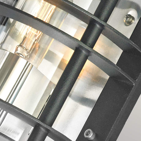 Norlys Stockholm 1 Light Flush Light - Black With Clear Glass ST-FLU-E27-BLK-C