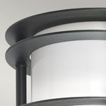 Norlys Stockholm 1 Light Flush Light - Black With Opal Glass ST-FLU-E27-BLK-O