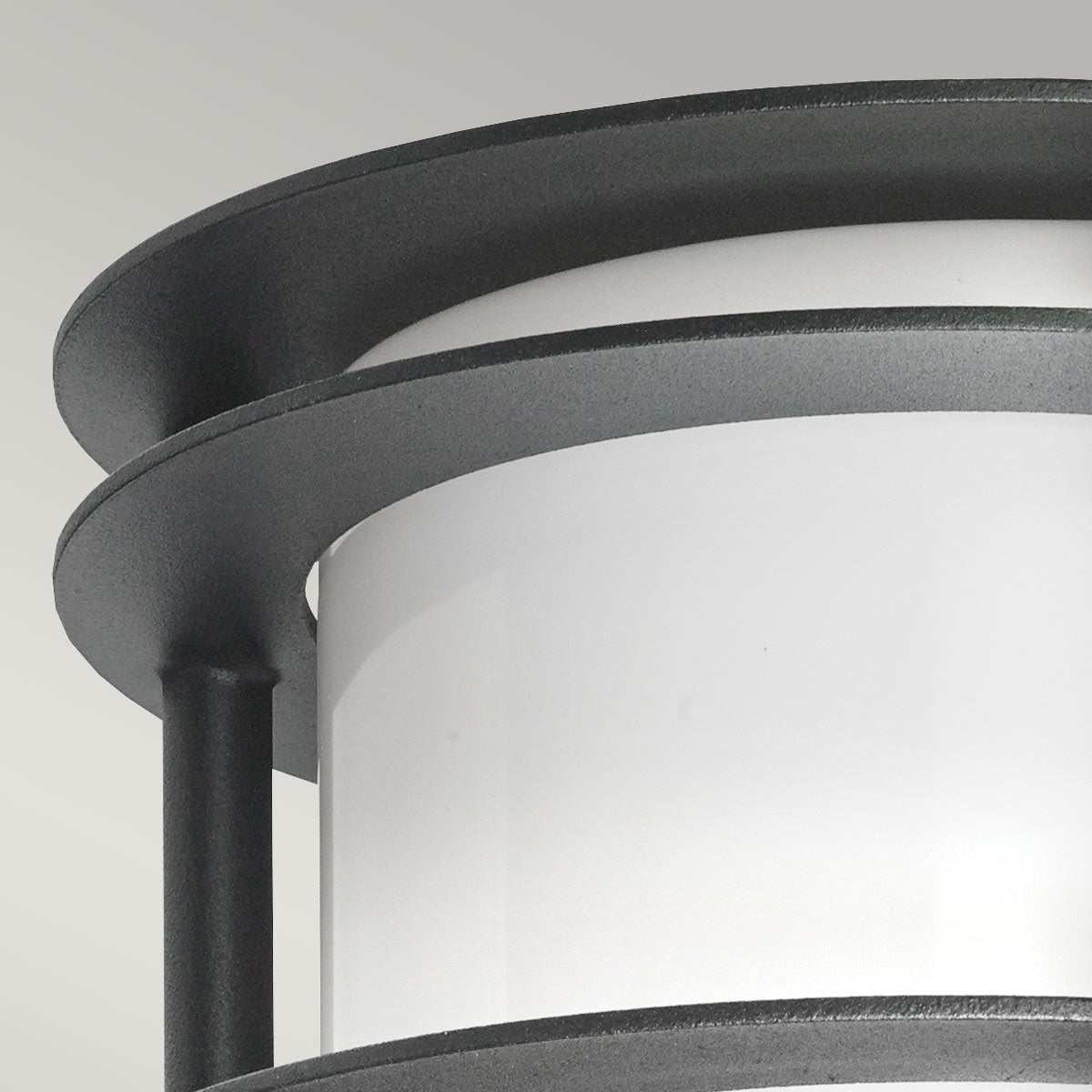 Norlys Stockholm 1 Light Flush Light - Black With Opal Glass ST-FLU-E27-BLK-O