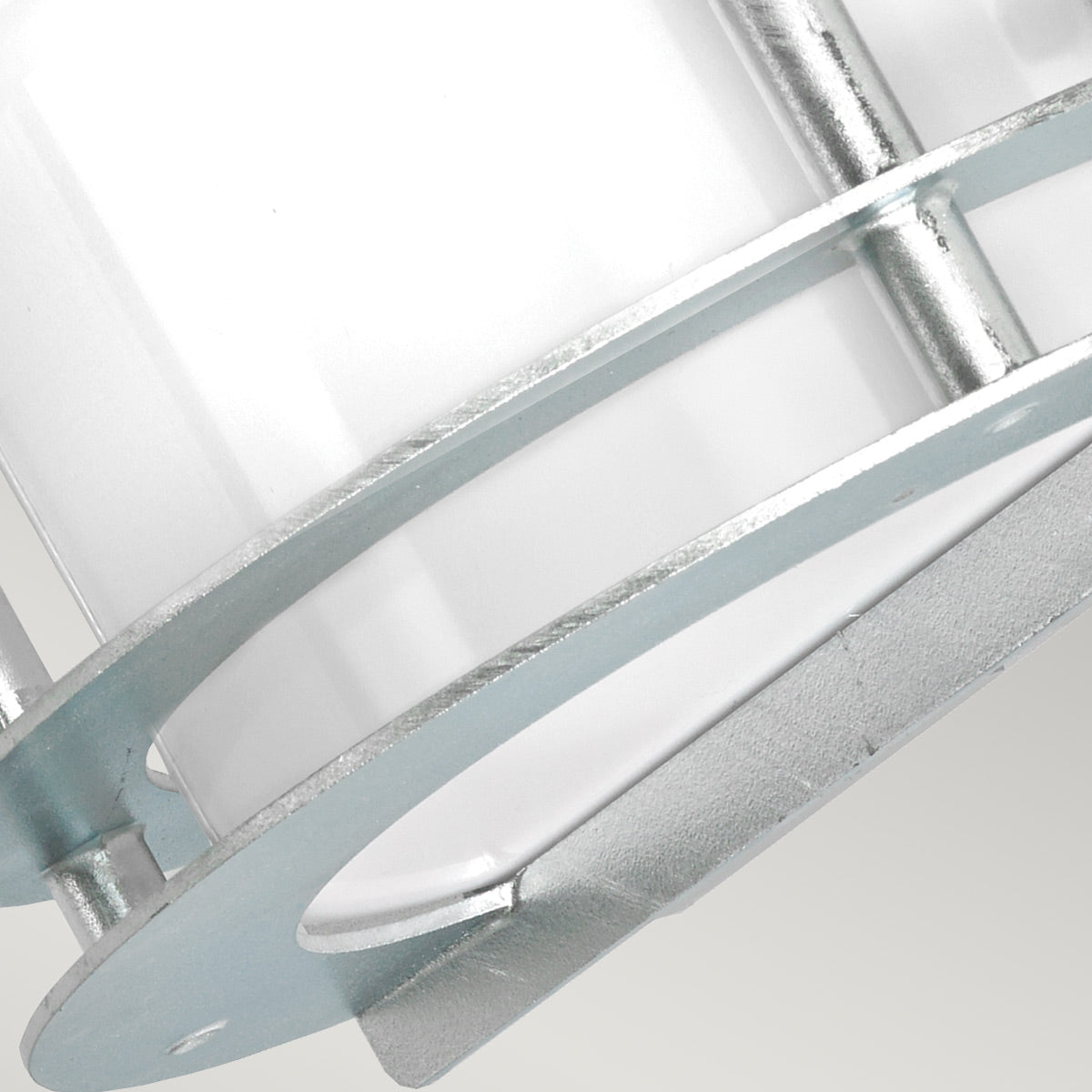 Norlys Stockholm 1 Light Flush Light - Galvanised With Opal Glass ST-FLU-E27-GAL-O
