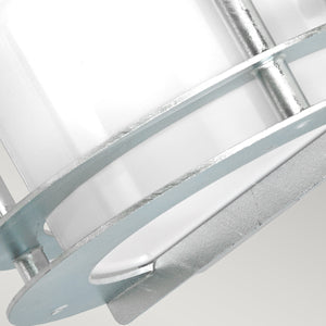 Norlys Stockholm 1 Light Flush Light - Galvanised With Opal Glass ST-FLU-E27-GAL-O
