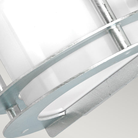 Norlys Stockholm 1 Light Flush Light - Galvanised With Opal Glass ST-FLU-E27-GAL-O