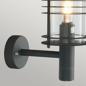 Norlys Stockholm 1 Light Grande Wall Lantern - Black ST1-G-BLK