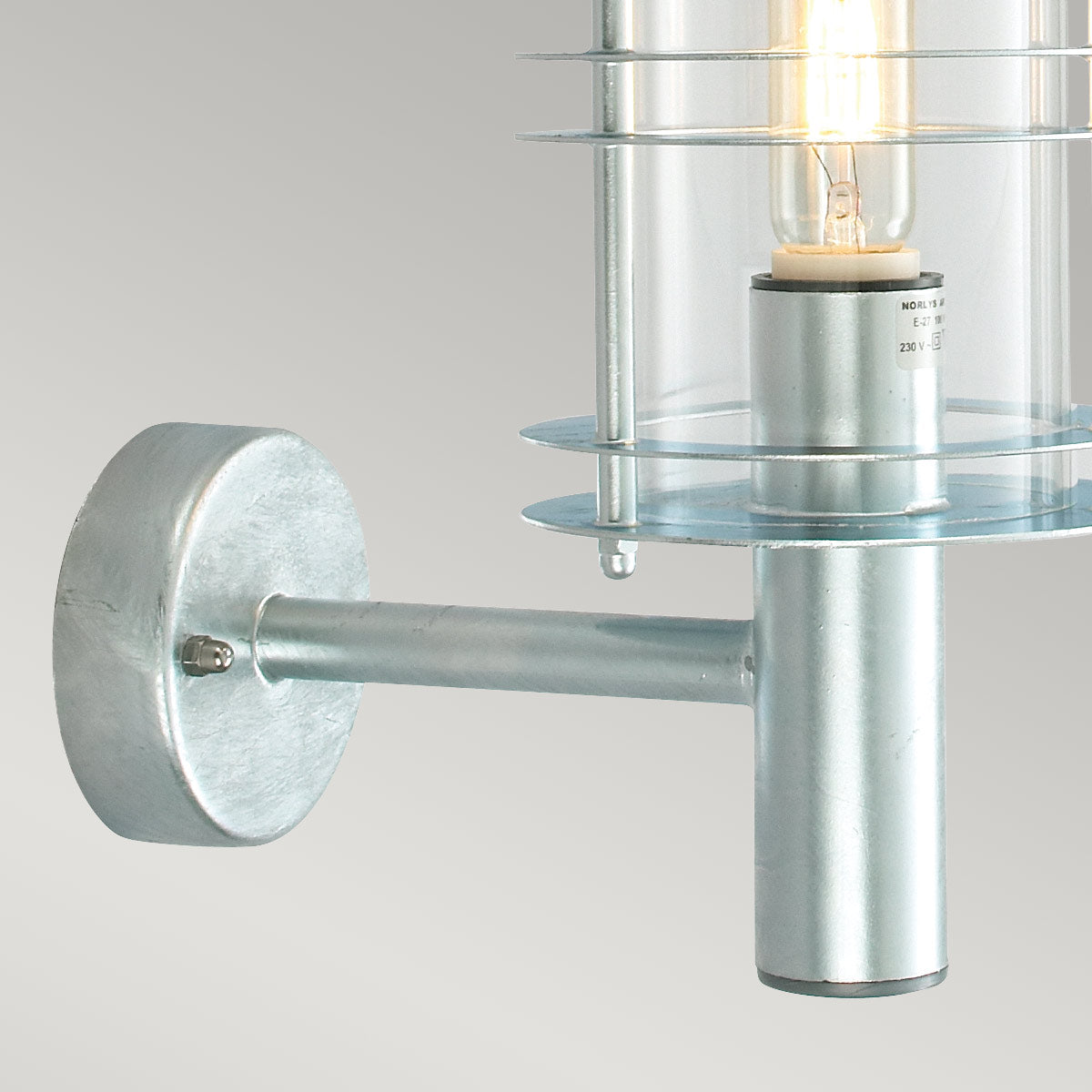 Norlys Stockholm 1 Light Grande Wall Lantern - Galvanised ST1-G-GAL