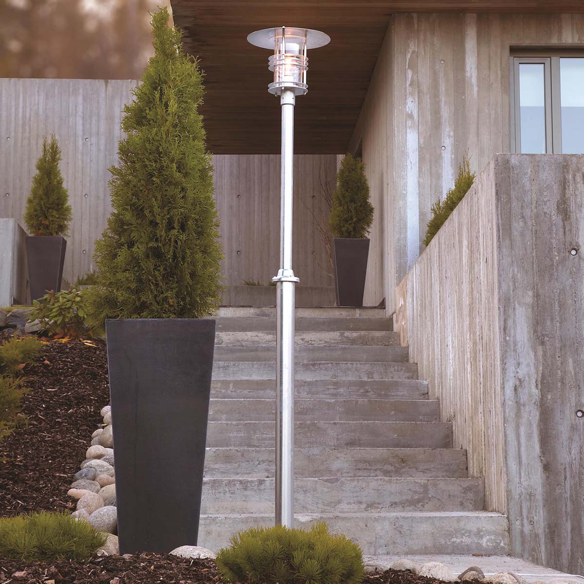 Norlys Stockholm 1 Light Grande Lamp Post - Galvanised ST5-G-GALV