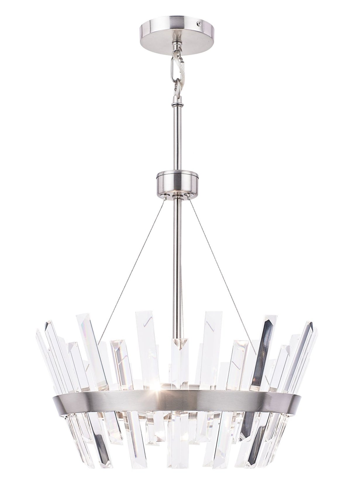 Magnalux Strata 3 Light Crystal Pendant Satin Chrome Part Number - STR03SC