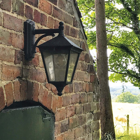 Norlys Outdoor Wall Light from the Turin range. Turin 1 Light Down Wall Lantern - Black  Product Code = T2-BLACK