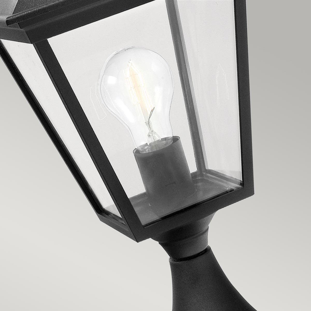 Norlys Pedestal Lantern from the Turin range. Turin 1 Light Pedestal - Black  Product Code = T3-BLACK