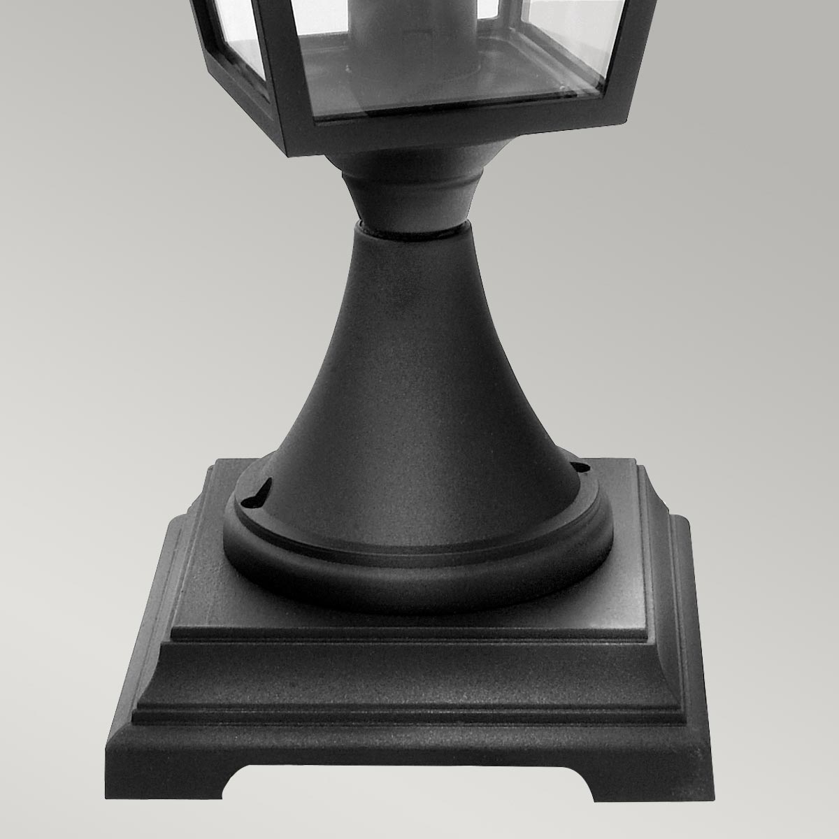 Norlys Pedestal Lantern from the Turin range. Turin 1 Light Pedestal - Black  Product Code = T3-BLACK