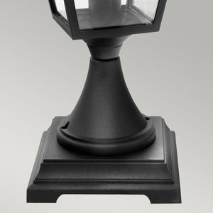 Norlys Pedestal Lantern from the Turin range. Turin 1 Light Pedestal - Black  Product Code = T3-BLACK